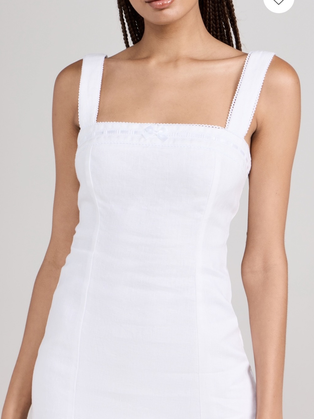 Reformation Elana White Square-Neck Mini Dress NWT - Picture 3 of 10